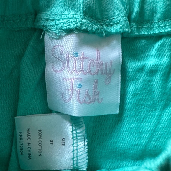 Stitchy Fish Mint to Be Ruffle Short Set, Green Stripe - Picture 10 of 13